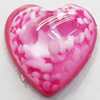 Imitation Coral Resin Cabochons, Heart, 6mm, Sold by Bag