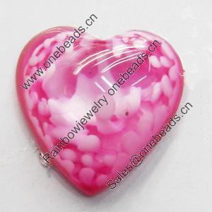 Imitation Coral Resin Cabochons, Heart, 6mm, Sold by Bag