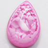 Imitation Coral Resin Cabochons, Teardrop, 5x8mm, Sold by Bag