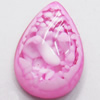 Imitation Coral Resin Cabochons, Teardrop, 13x18mm, Sold by Bag