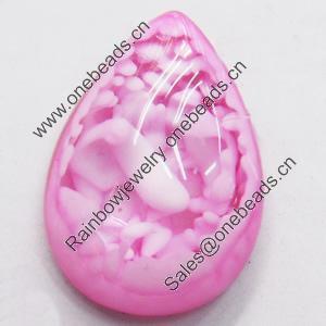 Imitation Coral Resin Cabochons, Teardrop, 8x13mm, Sold by Bag