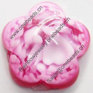 Imitation Coral Resin Cabochons, Flower, 10mm, Sold by Bag