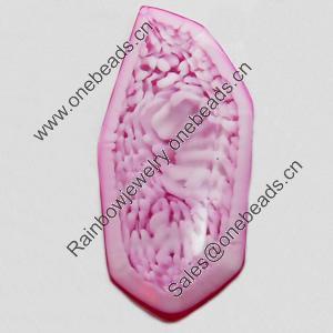 Imitation Coral Resin Cabochons, 14x28mm, Sold by PC