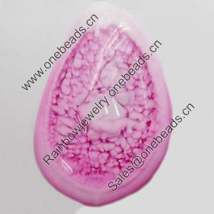 Imitation Coral Resin Cabochons, 23x35mm, Sold by PC