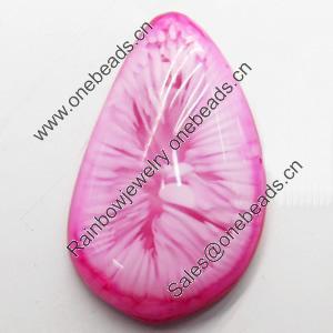 Imitation Coral Resin Cabochons, 19x31mm, Sold by PC