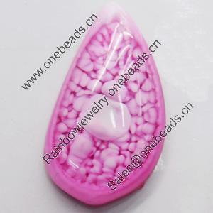 Imitation Coral Resin Cabochons, 16x26mm, Sold by PC