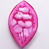 Imitation Coral Resin Cabochons, Faceted Horse Eye, 13x20mm, Sold by Bag