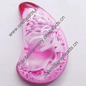 Imitation Coral Resin Cabochons, 16x28mm, Sold by PC