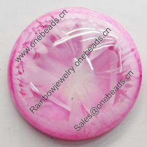 Imitation Coral Resin Cabochons, Round, 16mm, Sold by Bag