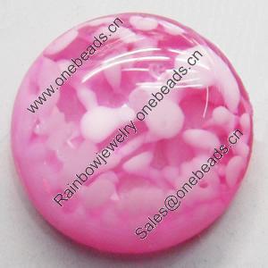 Imitation Coral Resin Cabochons, Round, 25mm, Sold by PC