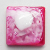 Imitation Coral Resin Cabochons, Square, 8mm, Sold by Bag
