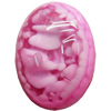 Imitation Coral Resin Cabochons, Oval, 6x8mm, Sold by Bag