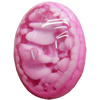 Imitation Coral Resin Cabochons, Oval, 7x11mm, Sold by Bag