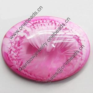 Imitation Coral Resin Cabochons, Oval, 28x38mm, Sold by PC