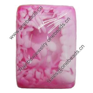 Imitation Coral Resin Cabochons, Rectangle, 15x20mm, Sold by Bag