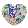 Pottery Clay Pendants, Heart 42x38mm Hole:1mm, Sold by Bag
