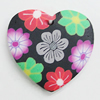 Pottery Clay Pendants, Heart 27x25mm Hole:2mm, Sold by Bag