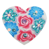 Pottery Clay Pendants, Heart 38x35mm Hole:1mm, Sold by Bag