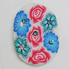 Pottery Clay Pendants, Flat Oval 40x28mm Hole:1mm, Sold by Bag