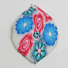Pottery Clay Pendants, Leaf 34x26mm Hole:1mm, Sold by Bag