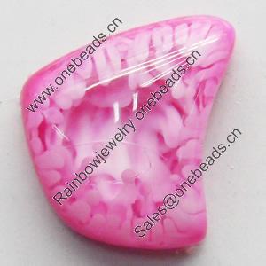 Imitation Coral Resin Cabochons, 12x16mm, Sold by Bag