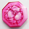 Imitation Coral Resin Cabochons, Faceted Polygon, 20mm, Sold by Bag