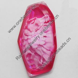 Imitation Coral Resin Cabochons, 16x34mm, Sold by PC