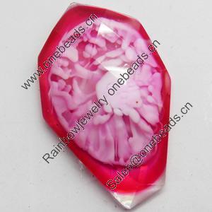 Imitation Coral Resin Cabochons, 20x32mm, Sold by PC