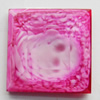 Imitation Coral Resin Cabochons, Faceted Square, 18mm, Sold by PC