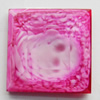 Imitation Coral Resin Cabochons, Faceted Square, 24mm, Sold by PC