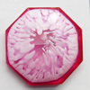 Imitation Coral Resin Cabochons, Faceted Polygon, 25mm, Sold by PC
