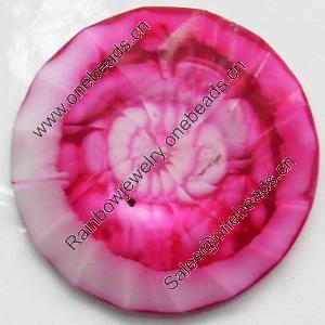 Imitation Coral Resin Cabochons, Faceted Round, 25mm, Sold by PC