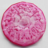 Imitation Coral Resin Cabochons, Faceted Round, 25mm, Sold by PC