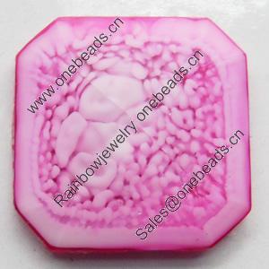 Imitation Coral Resin Cabochons, 20mm, Sold by PC