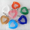 Mix Color Cats Eye Pendant, Heart, 21x23mm, Hole:About 2mm, Sold by PC