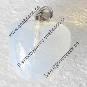 Moonstone Pendant, 12x14mm, Hole:Approx 2mm, Sold by PC