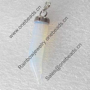 Moonstone Pendant, 9x32mm, Hole:Approx 2mm, Sold by PC