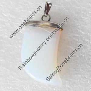 Moonstone Pendant, 16x28mm, Hole:Approx 2mm, Sold by PC