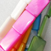 Mix Colour Shell Beads, Rectangle, 10x15mm, Hole:Approx 1mm, Sold per 16-inch Strand