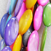 Mix Colour Shell Beads, Oval, 16x32mm, Hole:Approx 1mm, Sold per 16-inch Strand