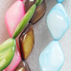 Mix Colour Shell Beads, Diamond, 15x24mm, Hole:Approx 1mm, Sold per 16-inch Strand