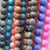 Mix Colour Shell Beads, Round, 8mm, Hole:Approx 1mm, Sold per 16-inch Strand