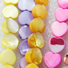 Mix Colour Shell Beads, Heart, 10mm, Hole:Approx 1mm, Sold per 16-inch Strand