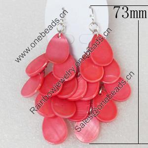 Shell Earring, Length:Approx 73mm, Sold by Pair
