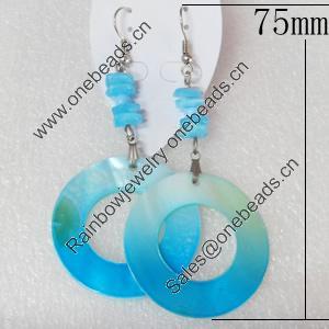 Shell Earring, Length:Approx 75mm, Sold by Pair
