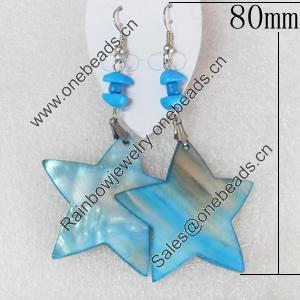 Shell Earring, Length:Approx 80mm, Sold by Pair