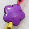 Turquoise Beads, Flower, 15mm, Hole:Approx 1mm, Sold per 16-inch Strand