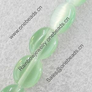 Cats Eye Beads, Flat Oval, 17x25mm, Hole:Approx 1mm, Sold per 16-inch Strand