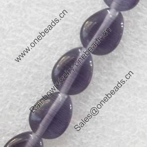 Cats Eye Beads, Teardrop, 8x9mm, Hole:Approx 1mm, Sold per 16-inch Strand