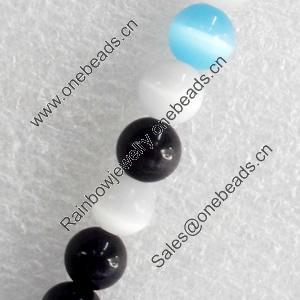 Cats Eye Beads, Round, 4mm, Hole:Approx 1mm, Sold per 16-inch Strand